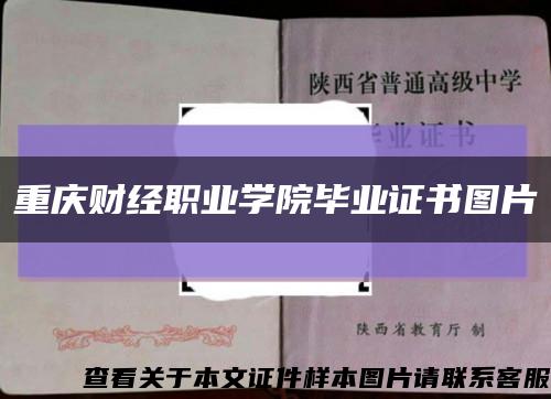 重慶財經職業學院畢業證書圖片縮略圖