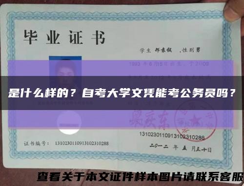 是什么樣的？自考大學文憑能考公務員嗎？縮略圖