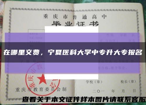 在哪里交費，寧夏醫科大學中專升大專報名縮略圖