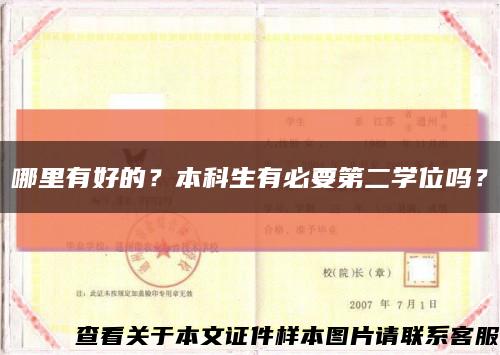 哪里有好的？本科生有必要第二學位嗎？縮略圖