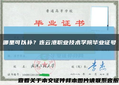 哪里可以補？連云港職業技術學院畢業證號縮略圖