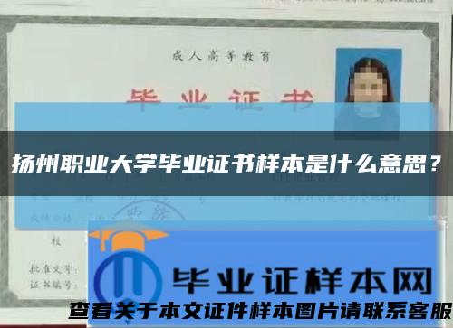 揚州職業大學畢業證書樣本是什么意思？縮略圖