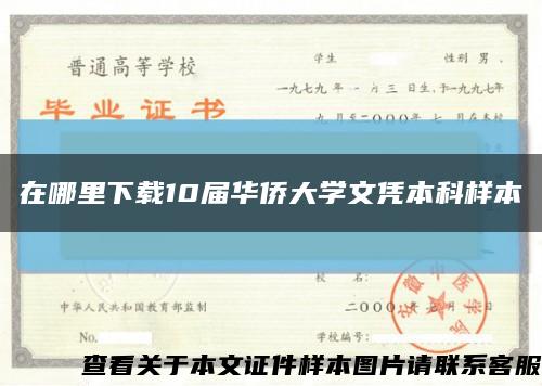 在哪里下載10屆華僑大學文憑本科樣本縮略圖