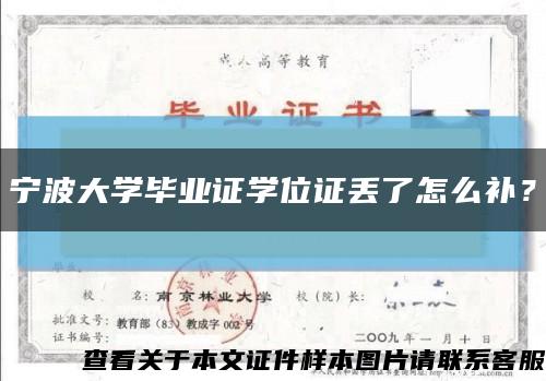 寧波大學畢業證學位證丟了怎么補？縮略圖