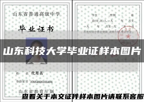 山東科技大學畢業證樣本圖片縮略圖
