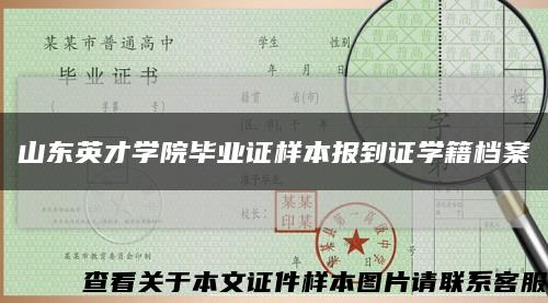 山東英才學院畢業證樣本報到證學籍檔案縮略圖