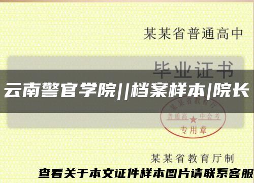 云南警官學院||檔案樣本|院長縮略圖