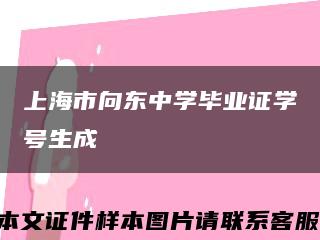 上海市向東中學畢業證學號生成縮略圖