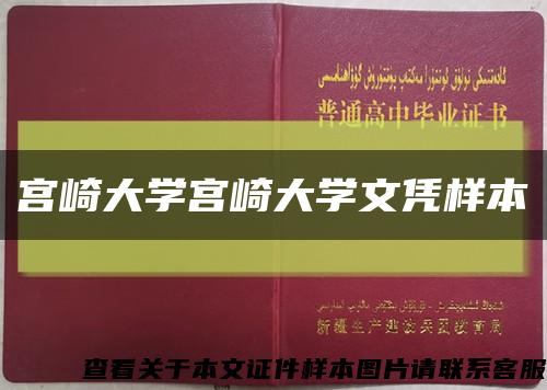 宮崎大學宮崎大學文憑樣本縮略圖