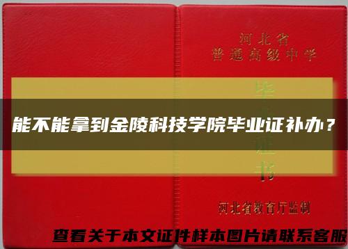 能不能拿到金陵科技學院畢業證補辦？縮略圖