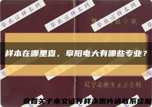樣本在哪里查，阜陽電大有哪些專業？縮略圖