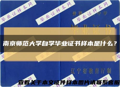 南京師范大學自學畢業證書樣本是什么？縮略圖