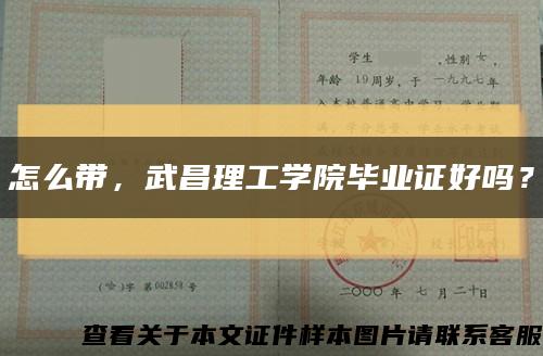 怎么帶，武昌理工學院畢業證好嗎？縮略圖