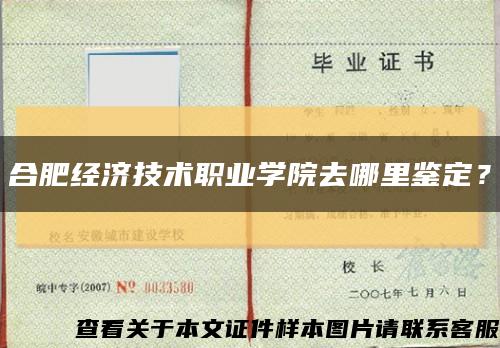 合肥經濟技術職業學院去哪里鑒定？縮略圖