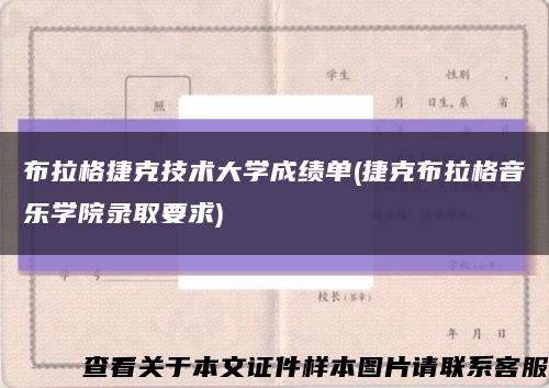布拉格捷克技術大學成績單(捷克布拉格音樂學院錄取要求)縮略圖
