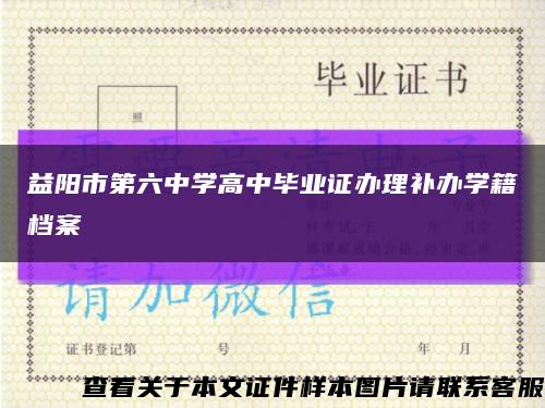 益陽市第六中學高中畢業證辦理補辦學籍檔案縮略圖