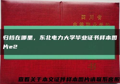 歸檔在哪里，東北電力大學畢業證書樣本圖片e2縮略圖