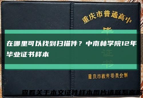 在哪里可以找到掃描件？中南林學院12年畢業證書樣本縮略圖
