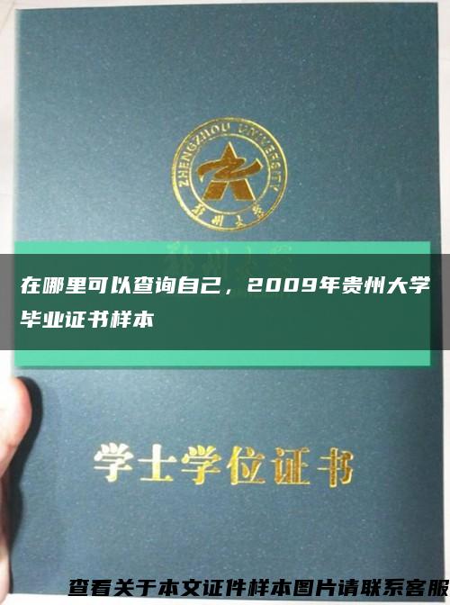在哪里可以查詢自己，2009年貴州大學畢業證書樣本縮略圖