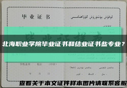 北海職業學院畢業證書和結業證書些專業？縮略圖
