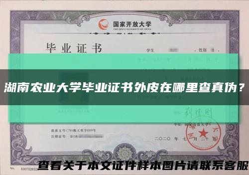 湖南農業大學畢業證書外皮在哪里查真偽？縮略圖