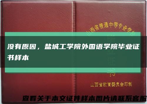 沒有原因，鹽城工學院外國語學院畢業證書樣本縮略圖