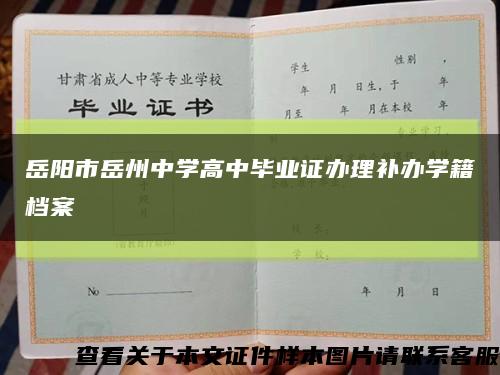 岳陽市岳州中學高中畢業證辦理補辦學籍檔案縮略圖