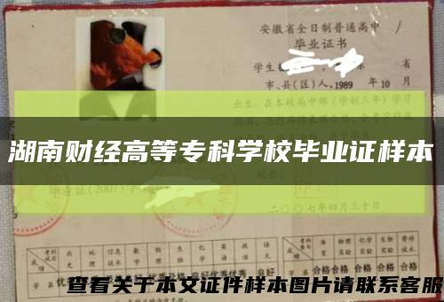 湖南財經高等?？茖W校畢業證樣本縮略圖