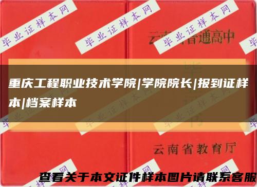 重慶工程職業技術學院|學院院長|報到證樣本|檔案樣本縮略圖