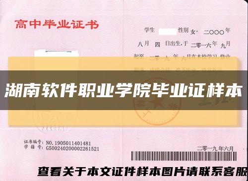 湖南軟件職業學院畢業證樣本縮略圖