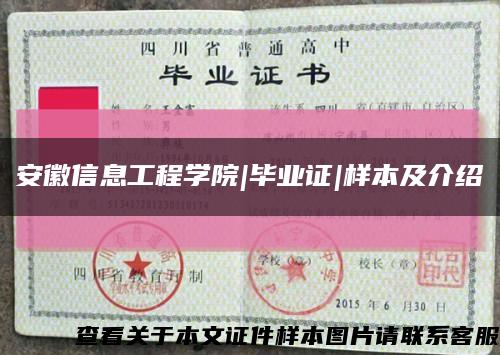 安徽信息工程學院|畢業證|樣本及介紹縮略圖