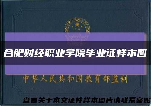 合肥財經職業學院畢業證樣本圖縮略圖
