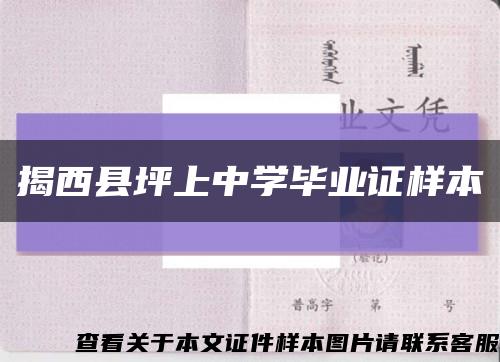 揭西縣坪上中學畢業證樣本縮略圖
