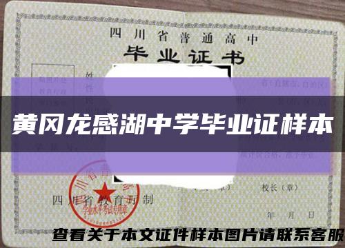 黃岡龍感湖中學畢業證樣本縮略圖