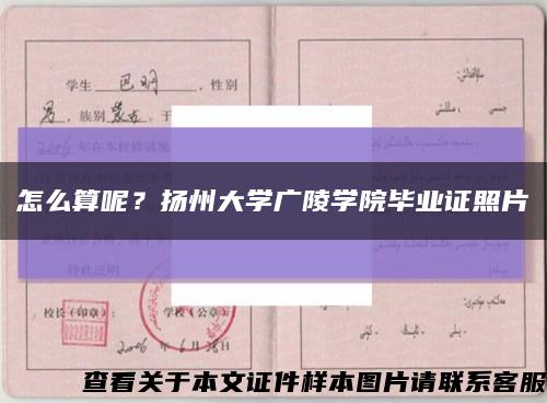 怎么算呢？揚州大學廣陵學院畢業證照片縮略圖