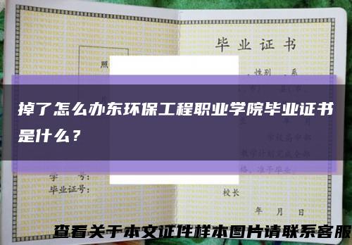 掉了怎么辦東環保工程職業學院畢業證書是什么？縮略圖