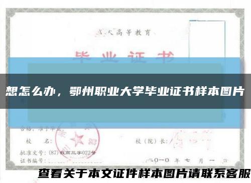 想怎么辦，鄂州職業大學畢業證書樣本圖片縮略圖