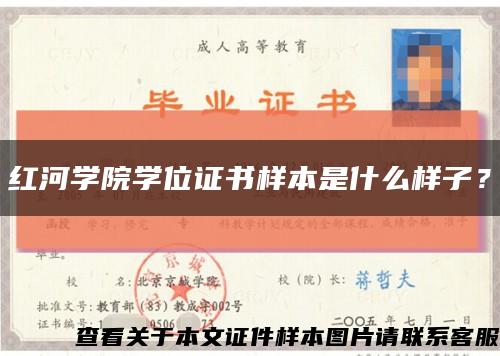 紅河學院學位證書樣本是什么樣子？縮略圖