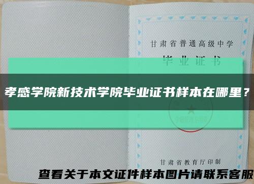 孝感學院新技術學院畢業證書樣本在哪里？縮略圖
