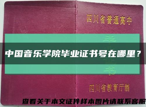 中國音樂學院畢業證書號在哪里？縮略圖