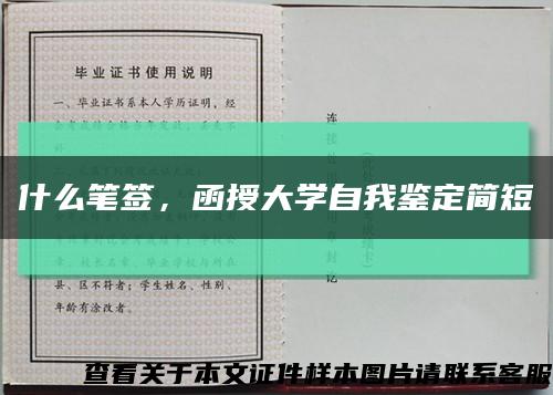 什么筆簽，函授大學自我鑒定簡短縮略圖