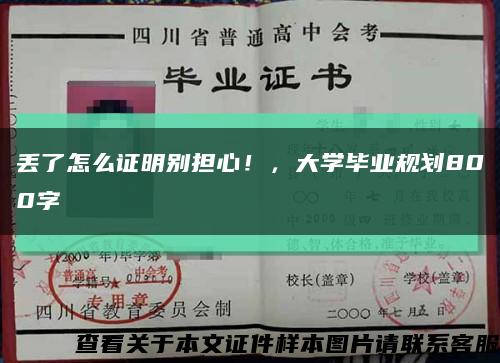 丟了怎么證明別擔心！，大學畢業規劃800字縮略圖