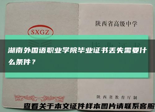 湖南外國語職業學院畢業證書丟失需要什么條件？縮略圖