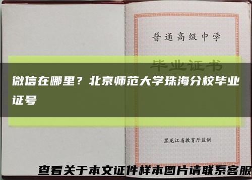 微信在哪里？北京師范大學珠海分校畢業證號縮略圖