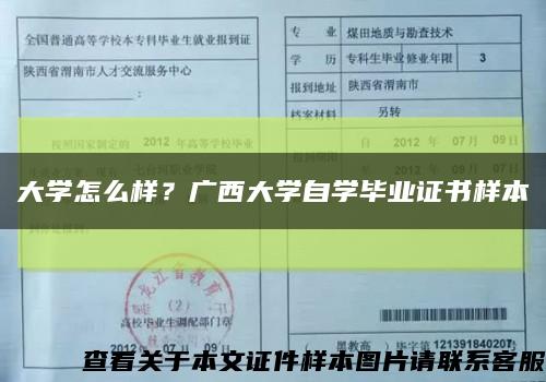 大學怎么樣？廣西大學自學畢業證書樣本縮略圖