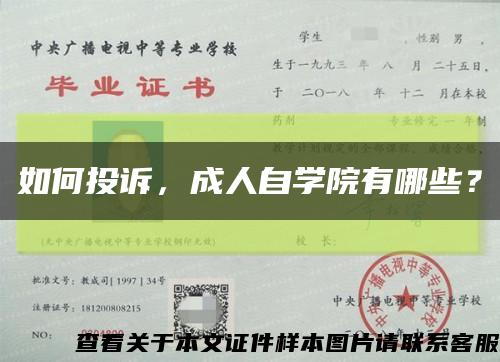 如何投訴，成人自學院有哪些？縮略圖