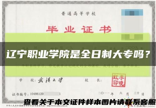 遼寧職業學院是全日制大專嗎？縮略圖