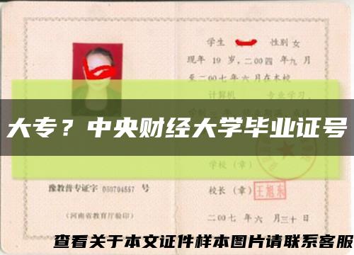 大專？中央財經大學畢業證號縮略圖