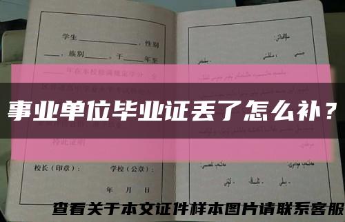 事業單位畢業證丟了怎么補？縮略圖