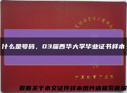什么是號碼，03屆西華大學畢業證書樣本縮略圖
